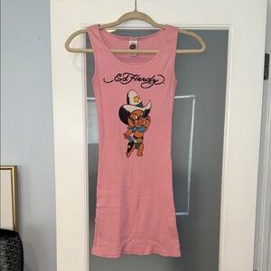 Ed Hardy Pink Dress/LongTop🔥